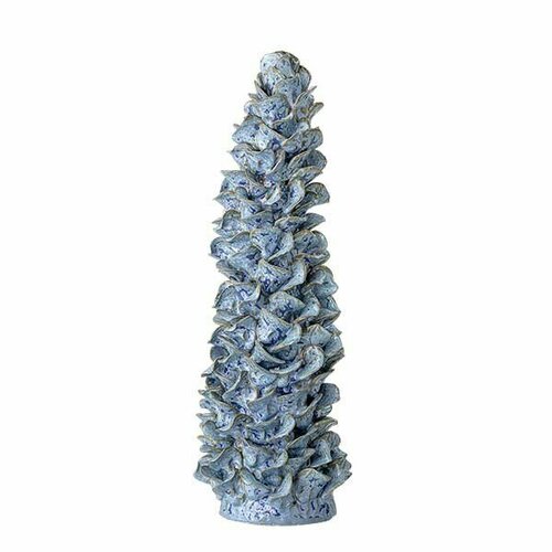 Декоративая елка, синий, керамогранит Ø15xH41 см