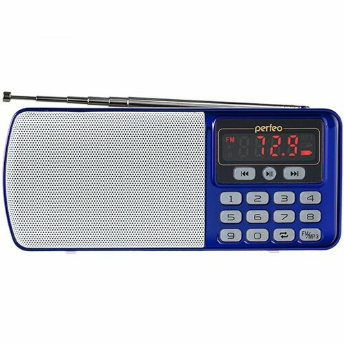 Колонка радио Perfeo Егерь i120BL синий радиоприемник цифровой perfeo aspen fm 87 5 108мгц mp3 питание usb