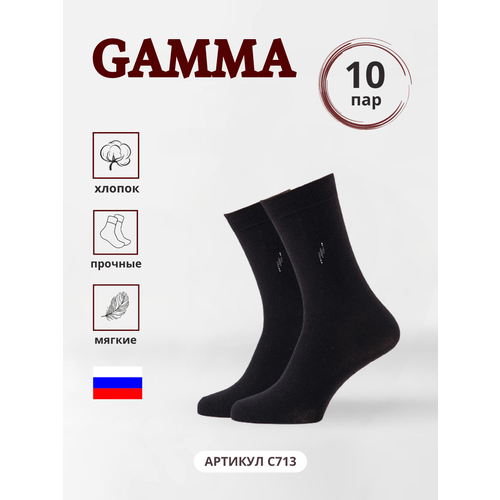 фото Носки гамма, 10 пар, размер 25-27, черный