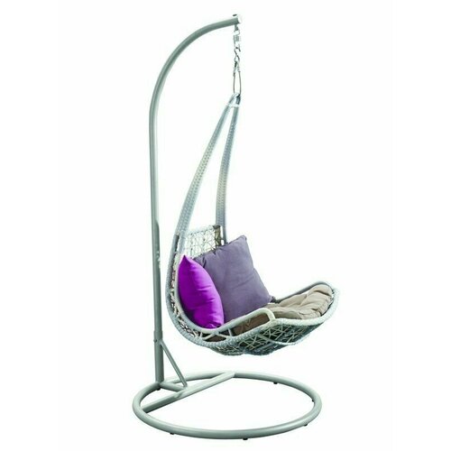 Плетеное подвесное кресло JoyGarden LEAF Светло-серый плетеное подвесное кресло sunlight серый