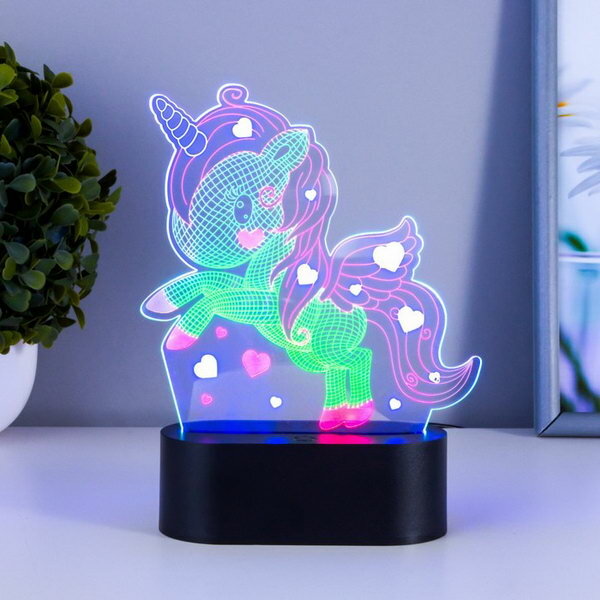 Светильник сенсорный "Единорожек" LED USB