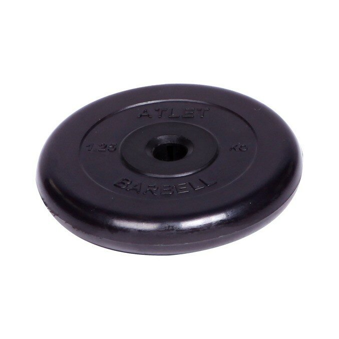 Диск MB Barbell Barbell обрезиненный, черный, диаметр 31 мм, 1.25 кг