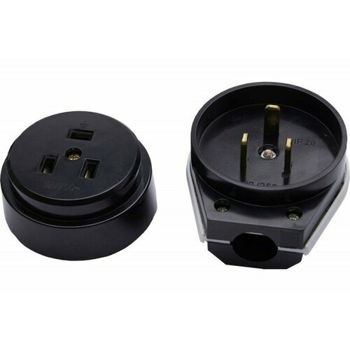 Feron Вилка с розеткой разборные для плит сз PPG32-51-20 черный 39017 1 шт 1399₽