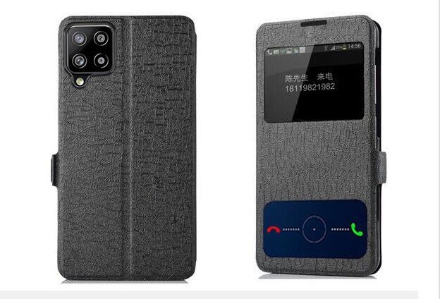 Чехол-книжка MyPads для Samsung Galaxy A22 4G SM-A225F (2021) с окном вызова предпросмотра и свайпом позволяет отвечать на звонки и сообщения не .
