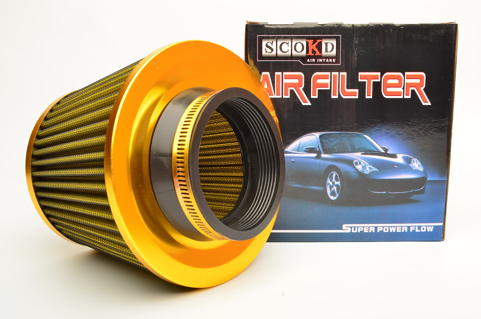 фото Фильтр воздушный нулевого сопротивления (нулевик) Yellow WK-RA003 SCOKD