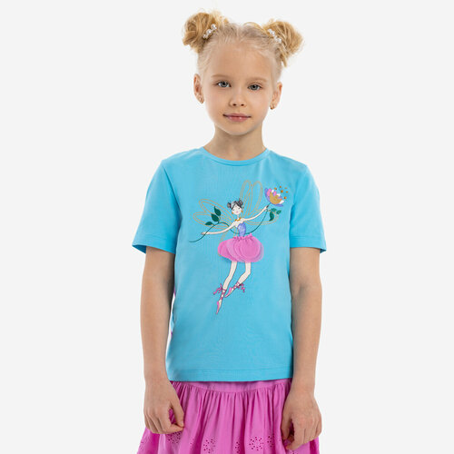 Футболка Kapika, размер 128, голубой