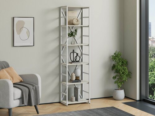 Изображение товара Стеллаж Айсберг Лофт 40/6-2 Белый с полками дуб крафт белый/ Для дачи/ для дома/ для книг/ в офис