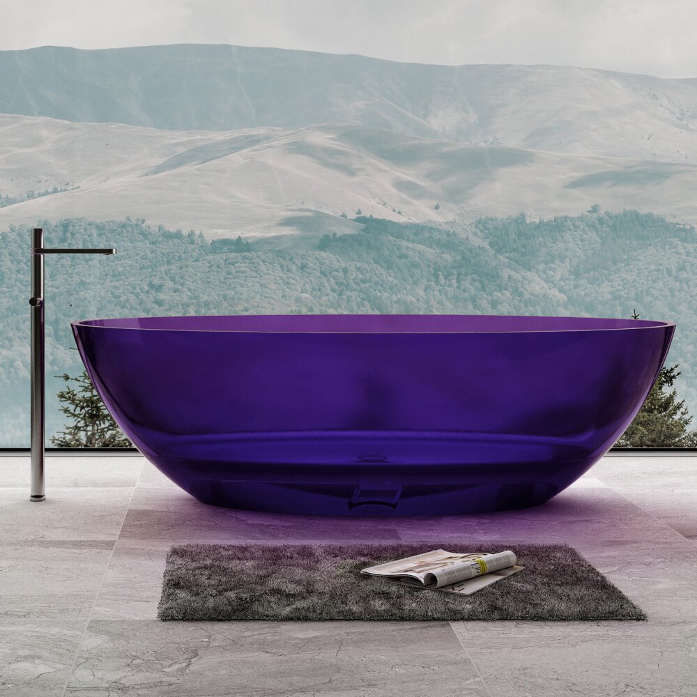 Ванна Abber Kristall AT9702Amethyst 180x85 фиолетовая прозрачная