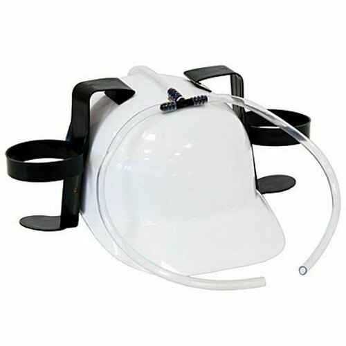 фото Каска с отверстиями под банки, белая смехторг