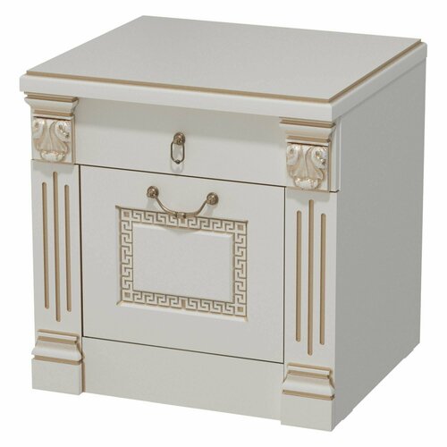 Тумба прикроватная с ящиком и дверцей Ольга-20 от Фант-Мебель в спальню гостиную детскую 53х53х48 см цвет Белый экспо 5908₽