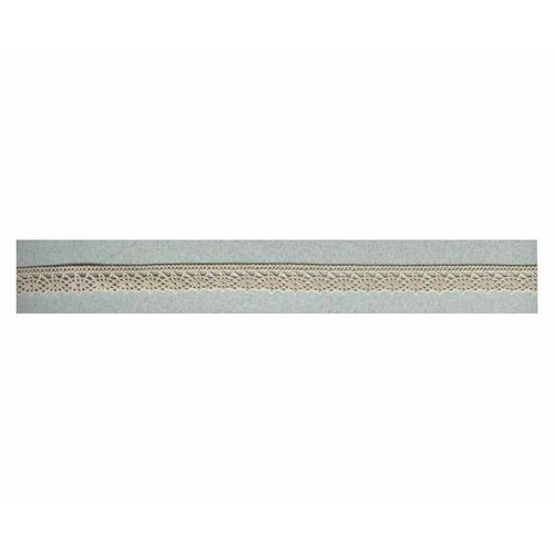 Мерсеризованное хлопковое кружево, 12 мм, цвет серо-бежевый, 30 метров