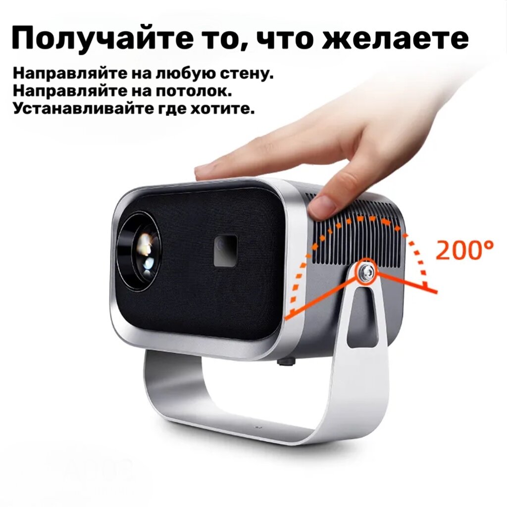 Проектор для фильмов и игр 2024 / (Подключается к телефону) / Домашний кинотеатр / Видео проектор 4 К Full HD для дома — фото 3