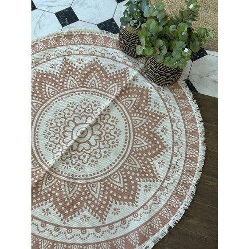 Круглый льняной палас диаметр 150 SEA HOME