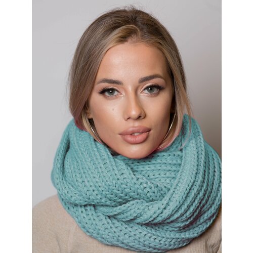 фото Снуд inverno для женщин,53х22 см, one size, бирюзовый