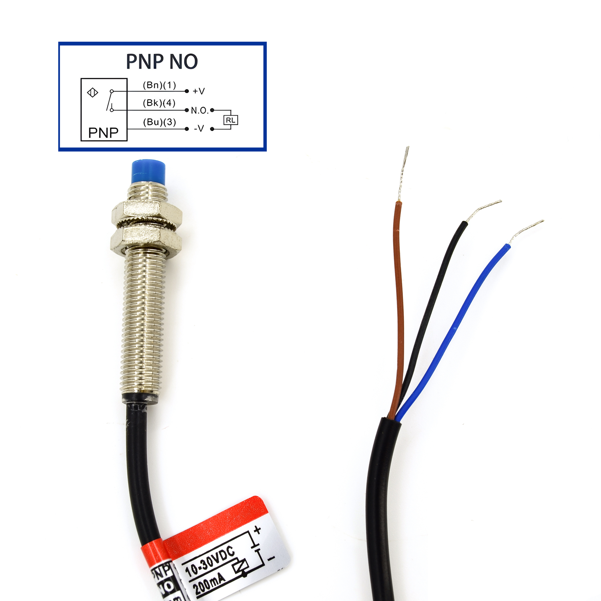 Датчик индуктивный M8 дистанция 2мм PNP NO (LJ8A3-2-Z/BY)