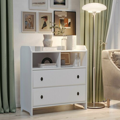 Комод ГУД ЛАКК Вествик 4 полки, 89х94х42 см, деревянный, белый