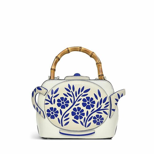 фото Сумка клатч radley, фактура гладкая, синий, белый