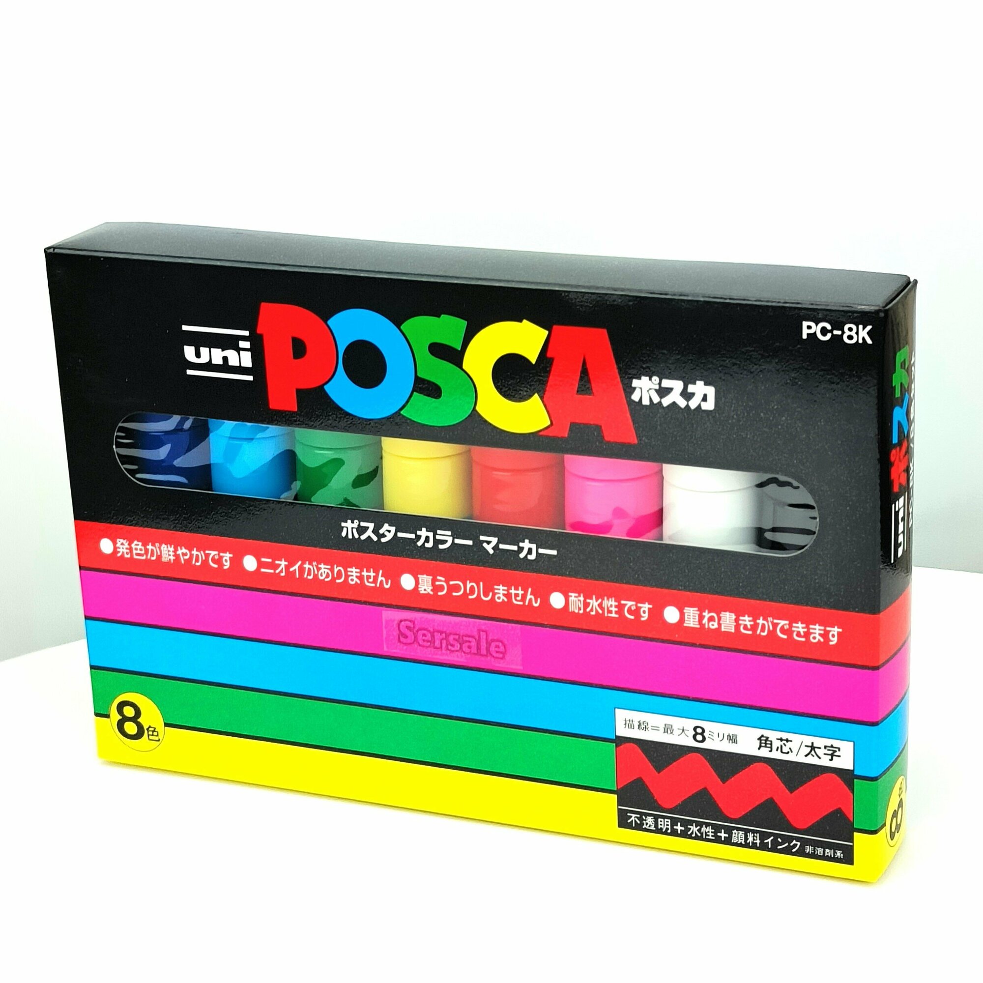 Маркеры UNI Posca PC-8K набор из 8 стандартных цветов толщина 8мм