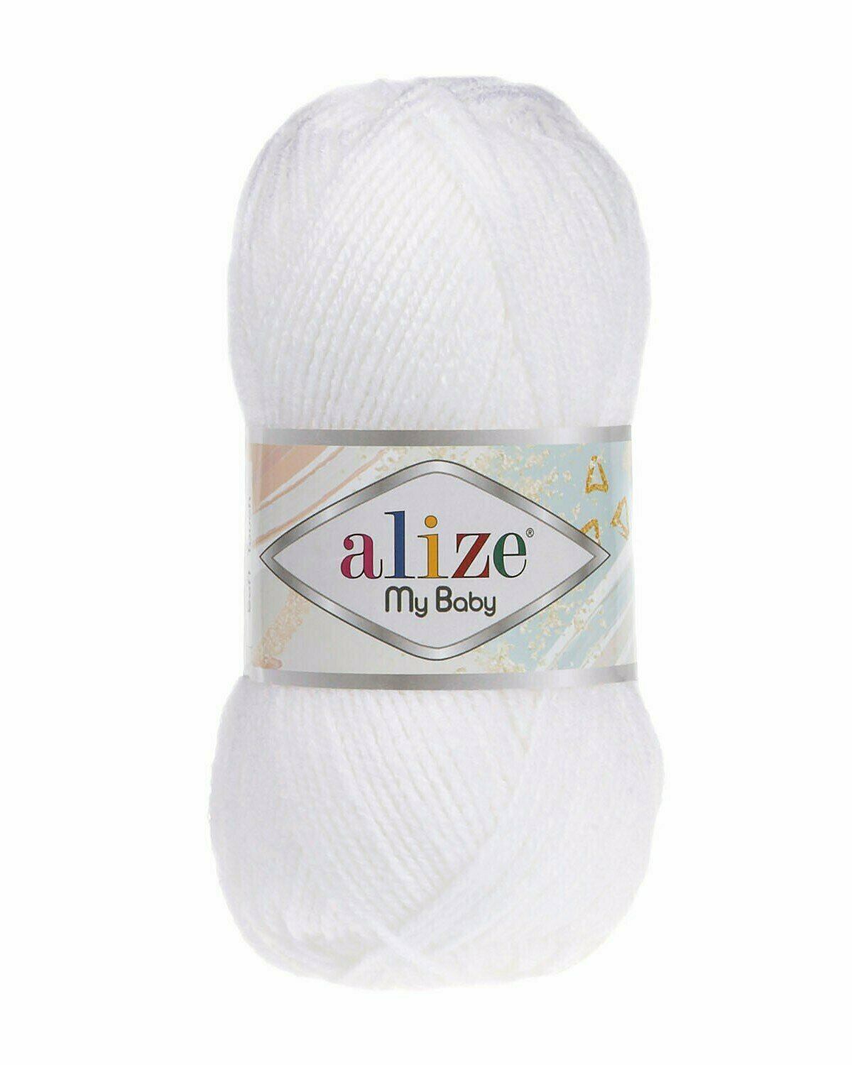 Пряжа Alize "My baby" 50г 150м (100% акрил), цвет: 55 белый, 1 шт.