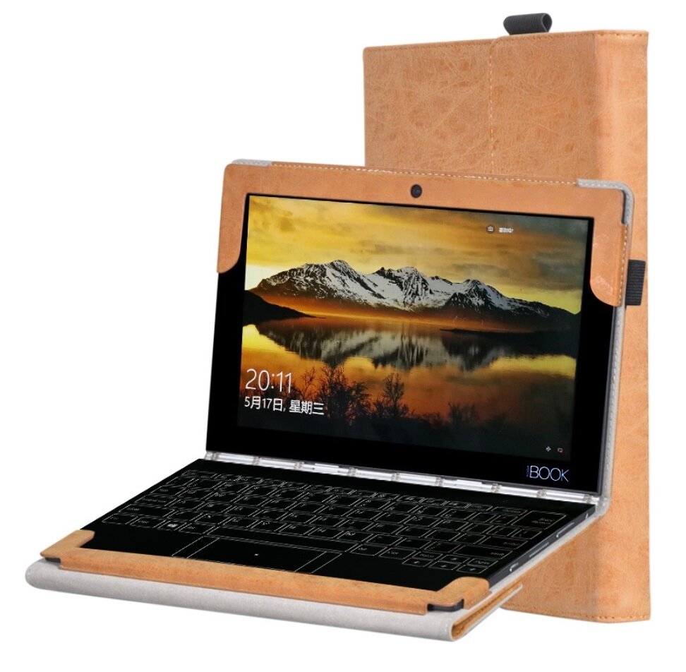 Чехол-футляр-книжка MyPads для Lenovo Yoga Book 101 YB1-X91L с мульти-подставкой золотой