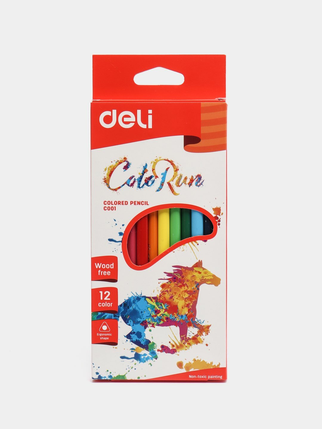 Карандаши цветные Deli ColoRun трехгран. пластик 12цв. коробка/европод. - фото №10