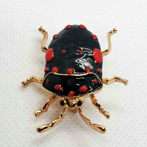 Брошь, эмаль, черный