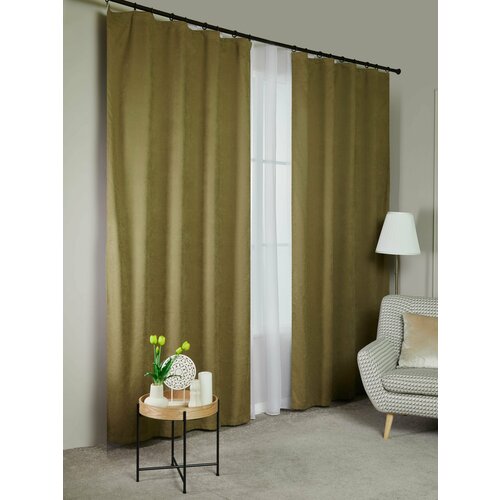 Шторы комплект В240 x Ш150 плотные длинные из канваса