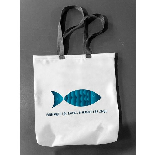 фото Сумка шоппер фулпринт, белый