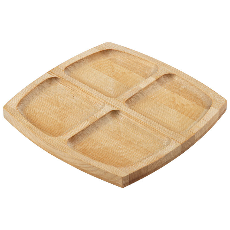 фото Менажница квадратная 4 секции 18*18*1,3 см (берёза)