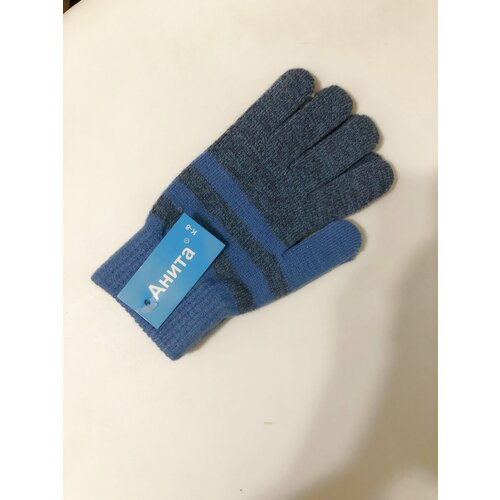 фото Перчатки anita демисезонные, размер 8, голубой, серый