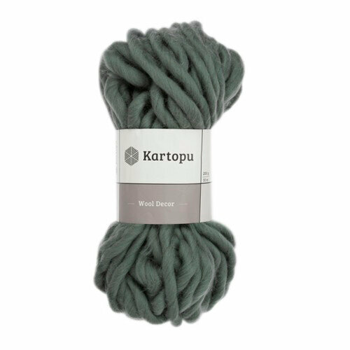 Пряжа Kartopu WOOL DECOR 100% Супервош Шерсть, 200гр/30м, (K1402 серо-зеленый) 1 упаковка (5 мотков)