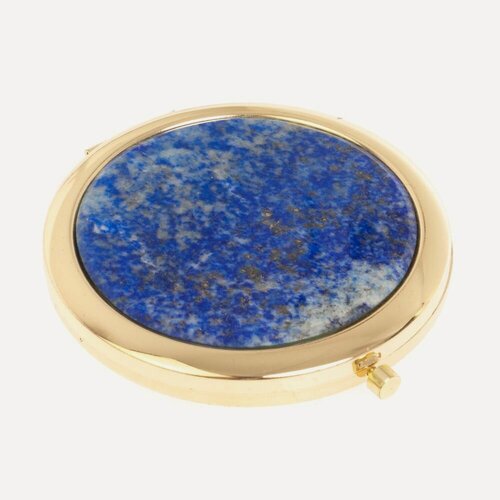 Изображение товара Зеркальце из афганского лазурита круглое цвет золото 121267