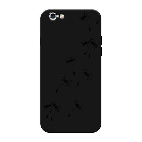 Матовый силиконовый чехол на Apple iPhone 6S / Айфон 6S Летящие одуванчики, черный силиконовый чехол на apple iphone 6s айфон 6s летящие одуванчики прозрачный