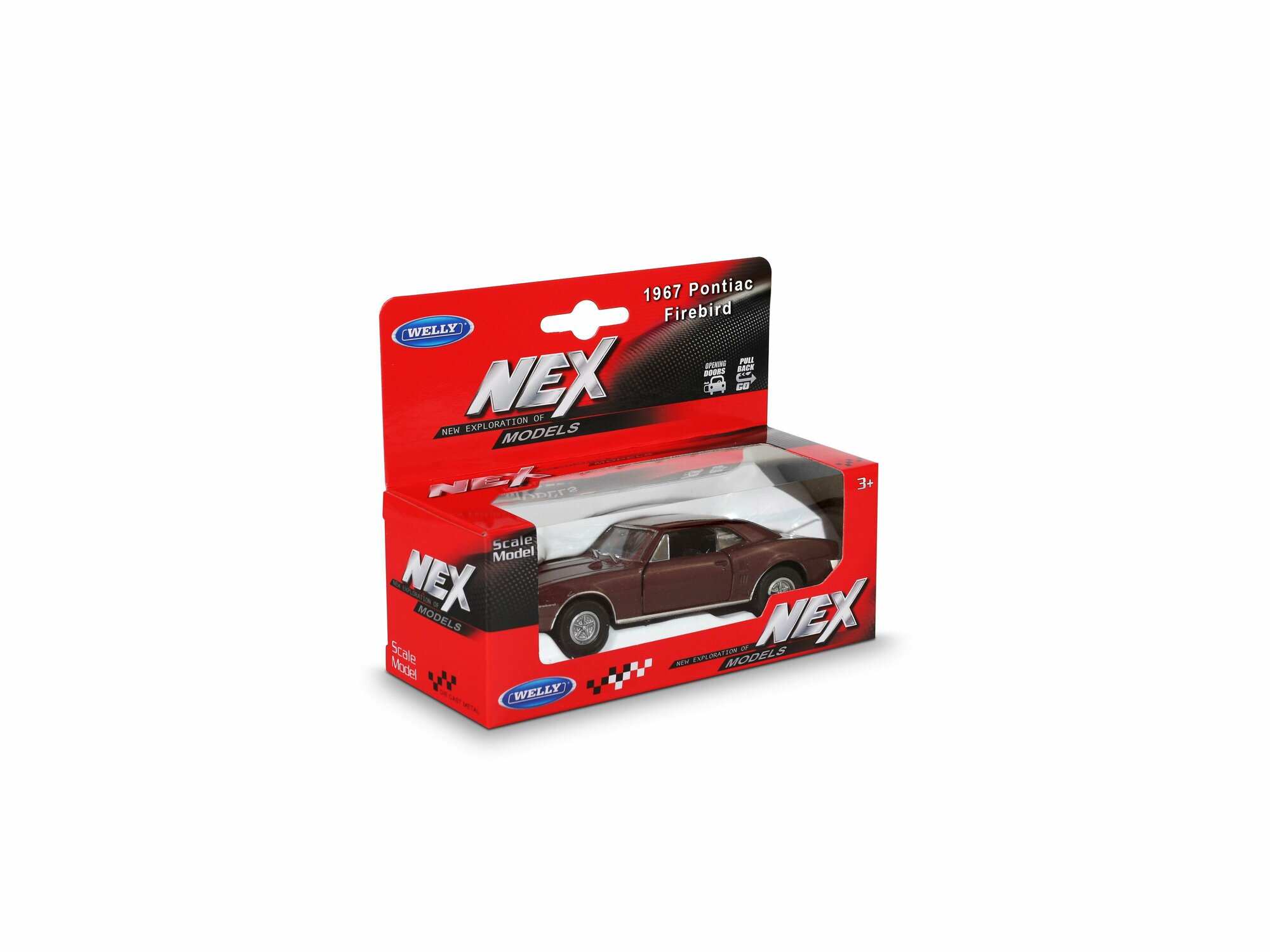 Машинка WELLY 1967 PONTIAC FIREBIRD Серый / модель машины 1:38 с пружинным механизмом - фото №2
