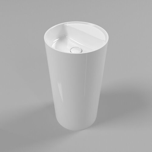 Раковина из искусственного камня Whitecross Pantheon 43 см 0708.043043.100 напольная, белая глянцевая