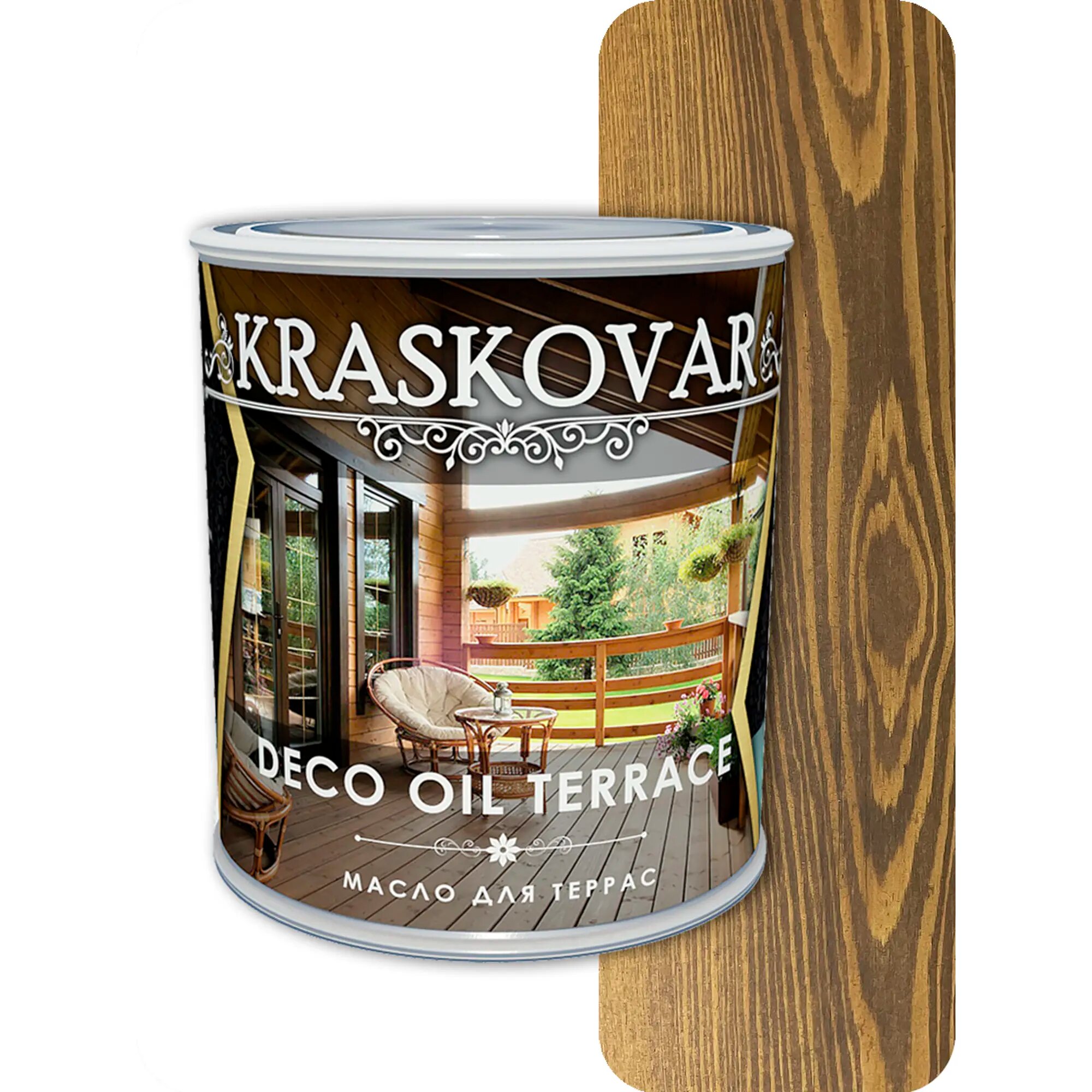 Масло для террас Kraskovar Deco Oil Terrace Орех 0,75 л 1124 - фотография № 7
