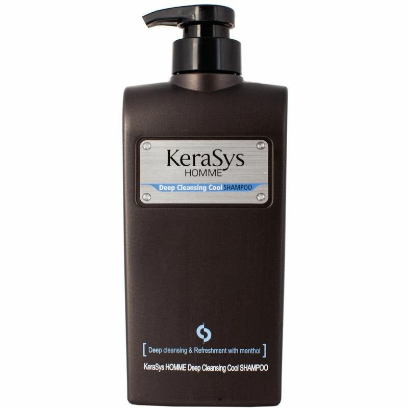 Aekyung Kerasys Homme Deep Cleansing Cool Шампунь мужской для волос Освежающий 550 мл