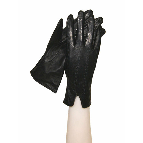 фото Перчатки зимушка демисезонные, натуральная кожа, размер 7,5, черный