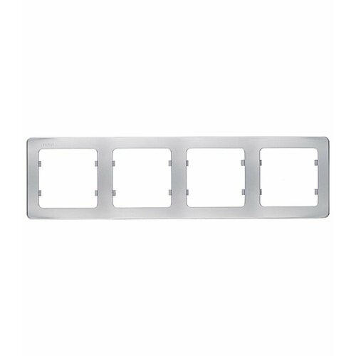 Рамка Master Р404-06 четырехместная горизонтальная серебро