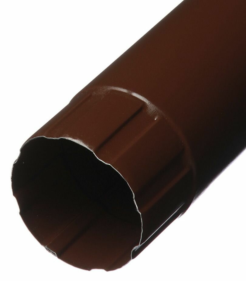 Труба водосточная круглая соединительная металлическая d90 мм. длина 1 м. Grand Line RAL 8017 коричневый