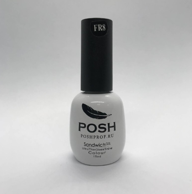 POSH Sandwich Gel Colour French Гель-лак для ногтей UV/LED на 25 дней 15 мл Френч Белоснежный тон FR8 Кристально-белый кончик