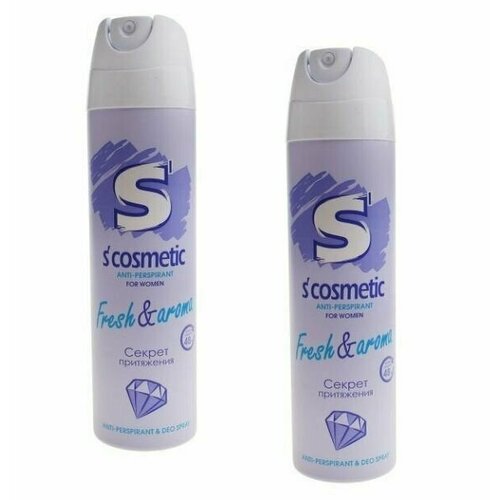 S'cosmetic Дезодорант антиперсперант женский Фреш арома, 145 мл, 2 шт