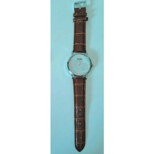 фото Наручные часы женские кварцевые часы с кожаным ремешком, коричневый, белый dsimpl