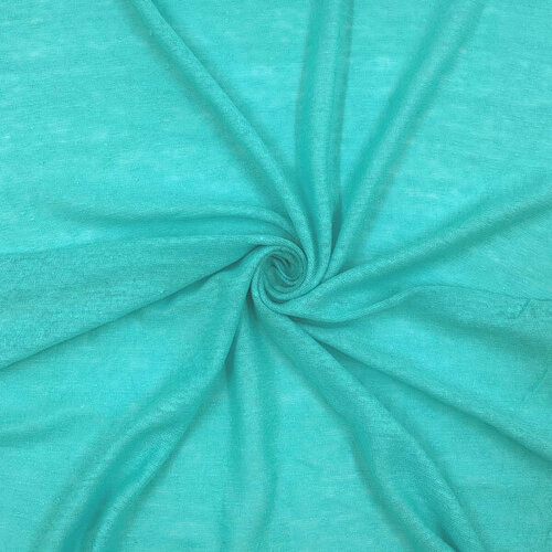Ткань лен для шитья и рукоделия, трикотажная ткань, голубой цвет, 100х140 см, Италия трикотажная ткань италия 100х140 см цвет фуксия