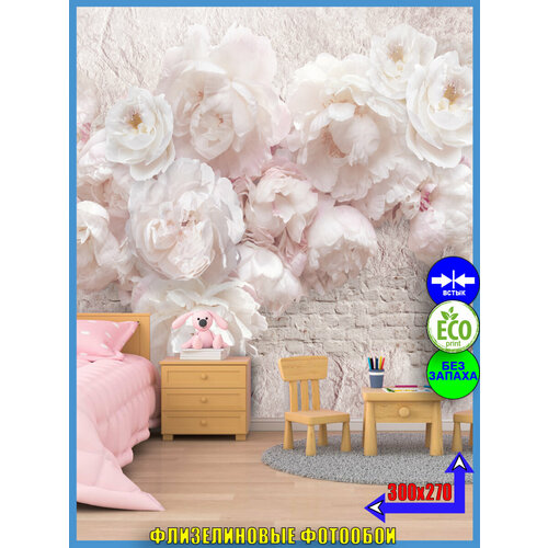 Фотообои пионы цветы 3D 300х270см 4990₽