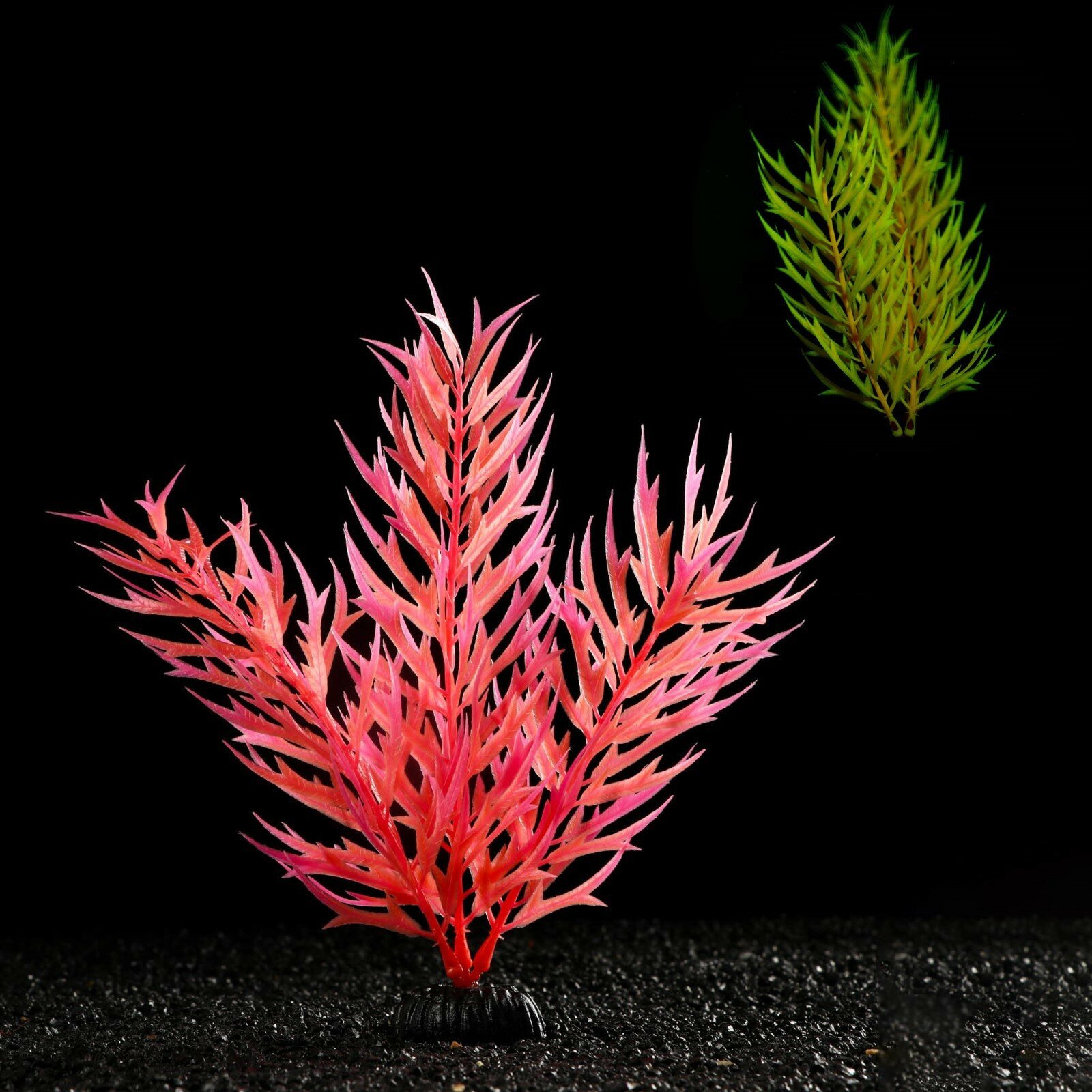 Растение искусственное аквариумное, светящееся, 20 см, красное (1шт.)