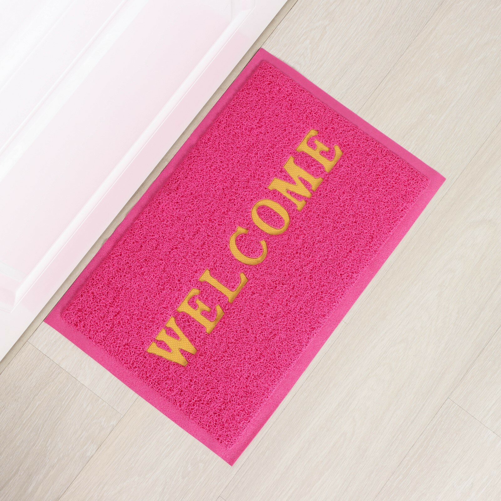 Коврик придверный Доляна "Welcome" с окантовкой 38х58 см, цвет розовый, 9694979 — фото 1