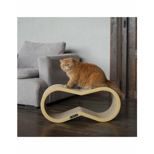 Tommy Cat Когтеточка-лежанка из картона Tommy Cat ОверХэд, бежевая 71*22*31см