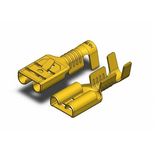 Клемма плоская неизолированная - гнездо (мама) 6.3мм 1-2.5кв. мм с замком SF2D, Hatko (150 шт)
