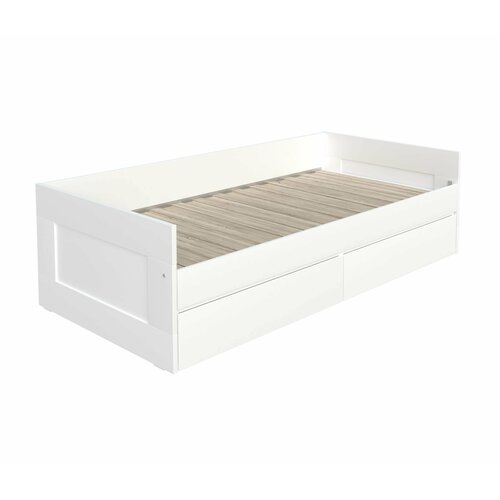 Кровать сириус, двуспальная раздвижная с ящиками, 90(180)х200см, белая, ГУД лакк